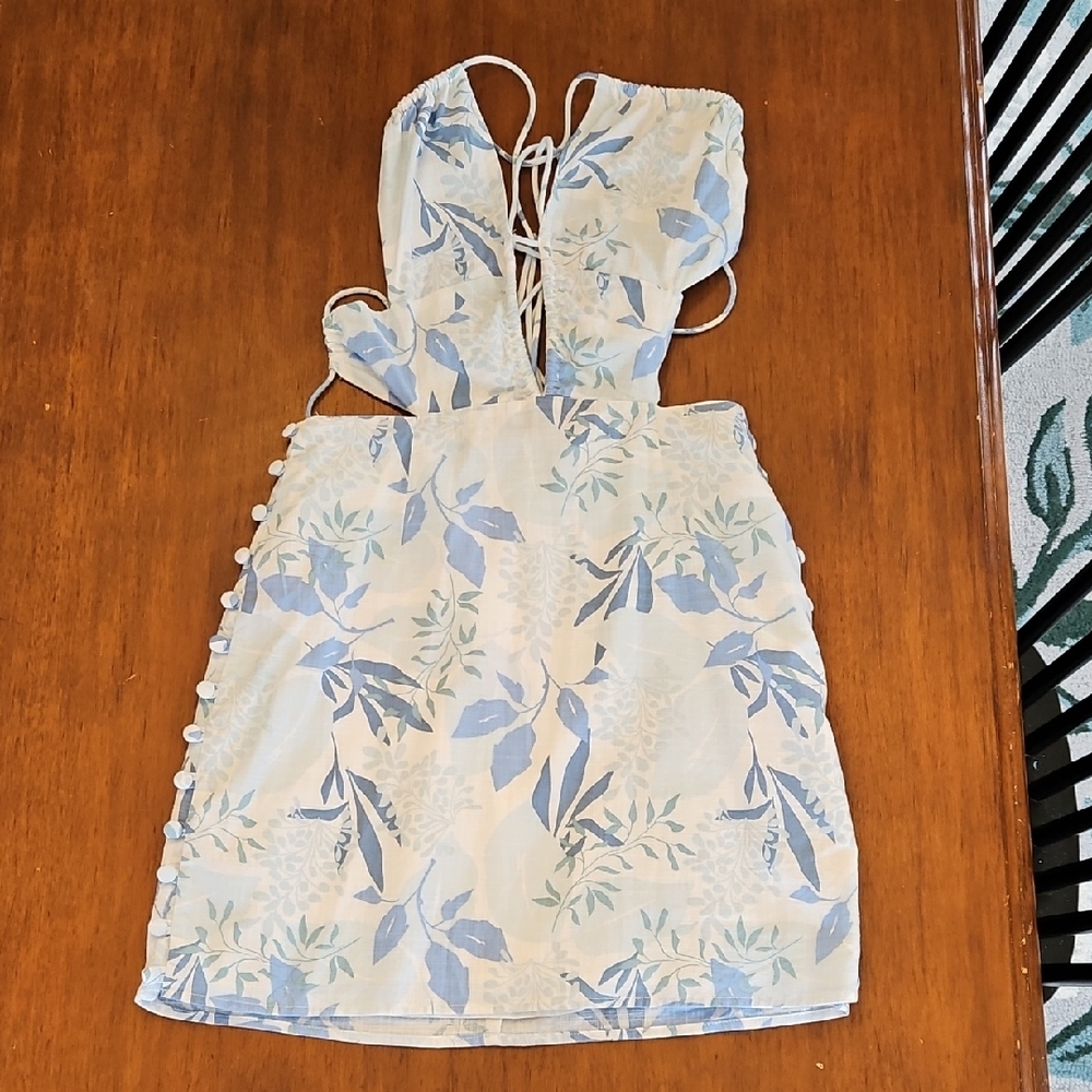Floral Lace-Up Dress